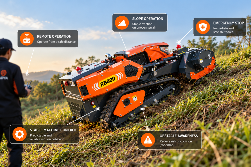 tadya rb800 slope mower infographic